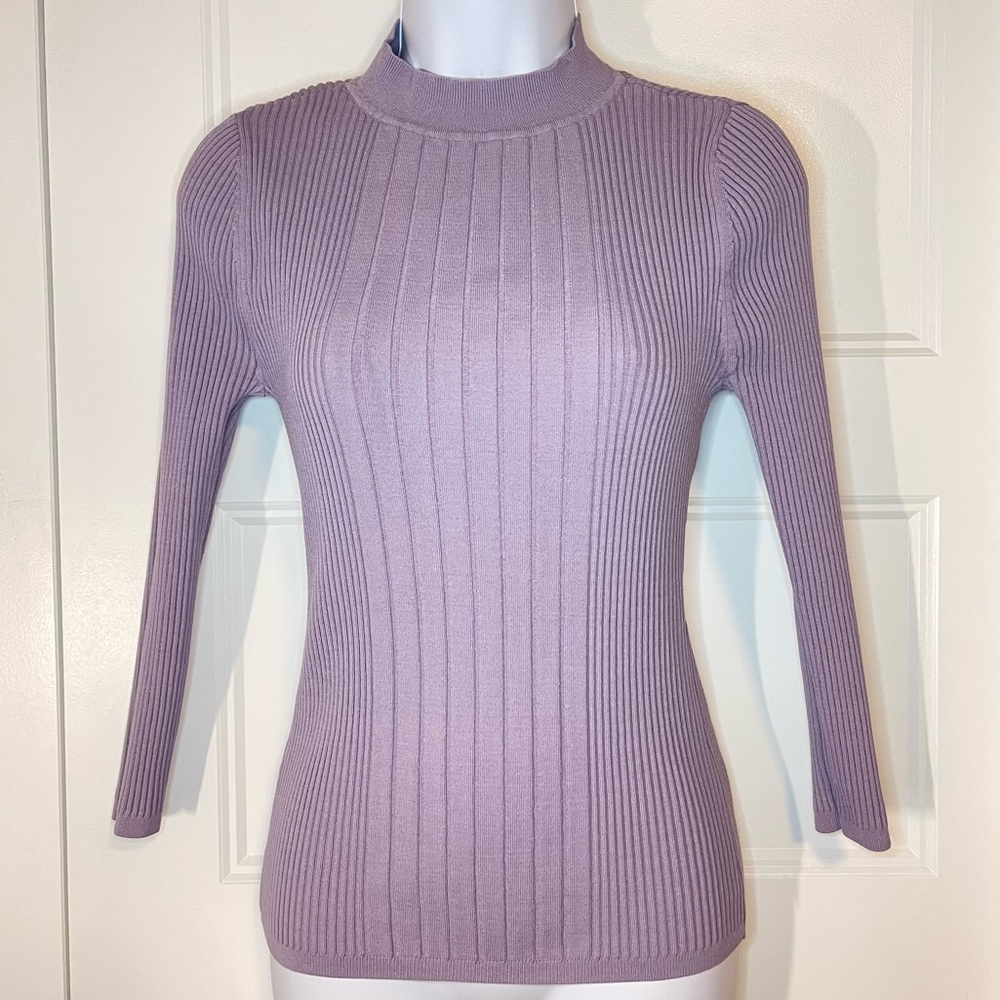 White House Black Market Slinky Sexy Mock Neck Knit Top